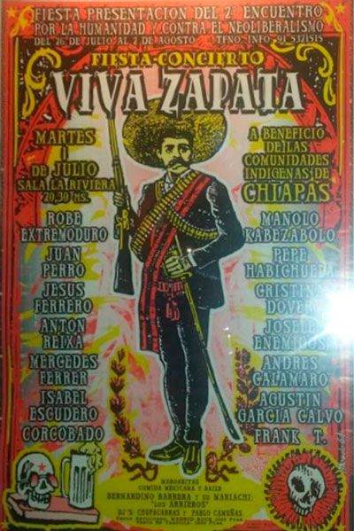 Robe Extremoduro, cartel del concierto ¡Viva Zapata! en La Riviera, Madrid - 1997/07/01