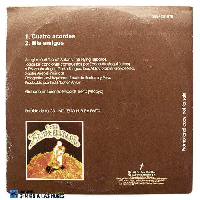 Single-Cuatro-Acordes-Flying-Rebollos-1998-trasera