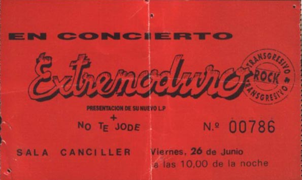 Entrada-Extremoduro-año-1992-06-26-Sala-Canciller-Madrid-presentando-disco