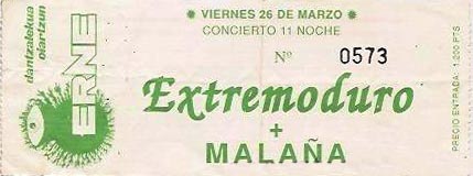 Entrada-Extremoduro-año-1993-03-26-Oiartzun