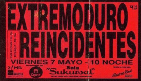 Entrada-Extremoduro-año-1993-05-07-Sala-Sukursal-Madrid