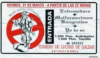 Entrada-Extremoduro-año-1995-03-31-Terreno-de-luchas-de-galdar-canarias