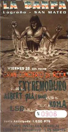 Entrada-Extremoduro-año-1996-09-20-San-Mateo-Logroño