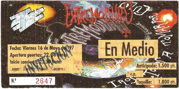 Entrada-Extremoduro-año-1997-05-16-Recinto-Hipico-Caceres