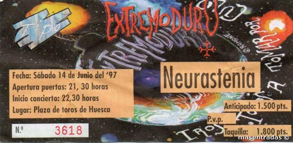 Entrada-Extremoduro-año-1997-06-14-Plaza-de-toros-Huesca