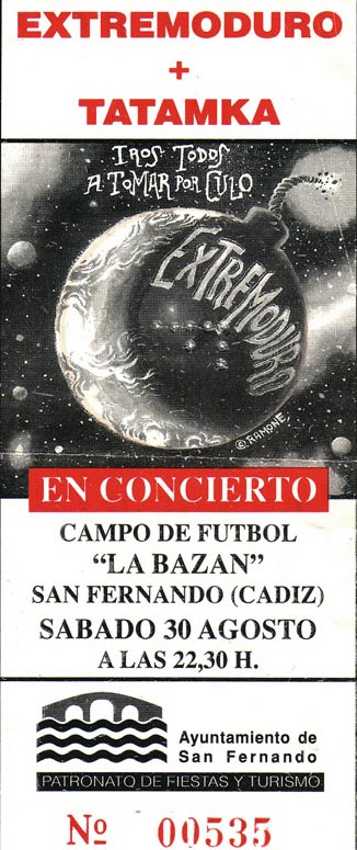 Entrada-Extremoduro-año-1997-08-30-San-Fernando-Cadiz