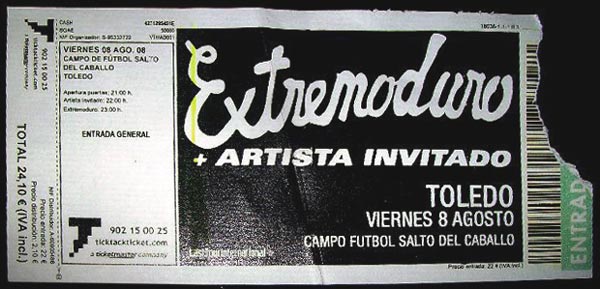Entrada-Extremoduro-año-2008-08-08-Campo-Futbol-Salto-del-Caballo-Toledo