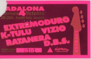 Entrada-Extremoduro-y-Ratanera-año-1996-10-04-Badalona
