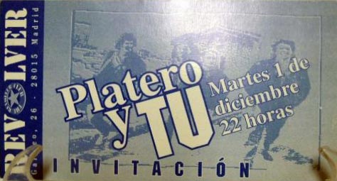 Entrada-Platero-y-Tu-año-1992-12-01-Sala-Revolver-de-Madrid_