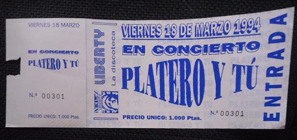 Entrada-Platero-y-Tu-año-1994-03-18-Discoteca-Liberty