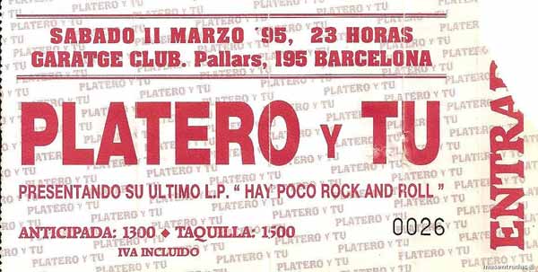 Entrada-Platero-y-Tu-año-1995-03-11-Garatge-Club-Barcelona