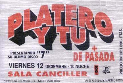 Entrada-Platero-y-Tu-año-1997-12-12-Sala-Canciller-Madrid