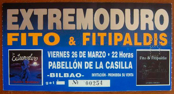 Entrada-Extremoduro-y-Fito-Fitipaldis-año-1999-03-26-Pabello-La-Casilla-Bilbao