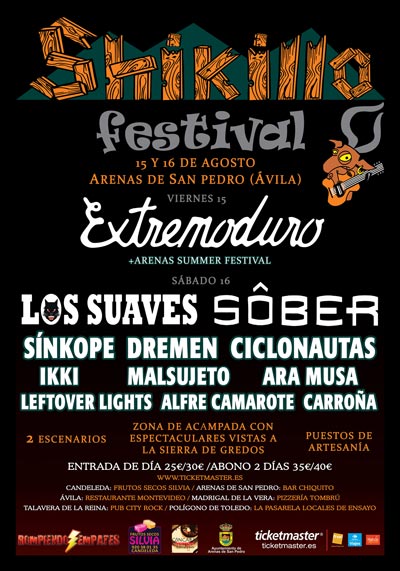 Cartel-Extremoduro-Festival-Shikillo-Arenas-de-San-Pedro-Avila-año-2014-08-15