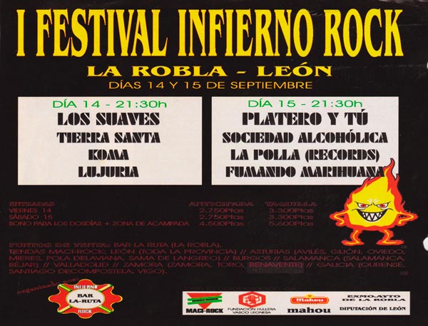 Cartel-Platero-y-Tu-Festival-Infierno-Rock-año-2001-09-15-La-Robla-Leon