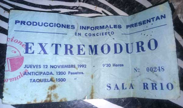 Entrada-Extremoduro-año-1992-11-12-Sala-RR10