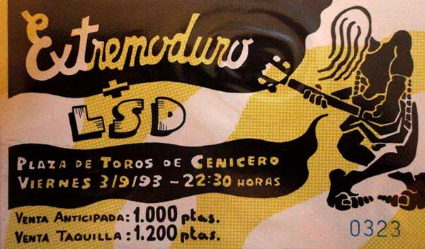 Entrada-Extremoduro-año-1993-09-03-Cenicero-La-Rioja-Grabacion-VHS