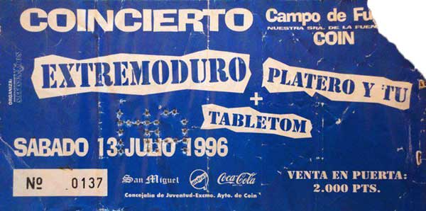 Entrada-Extremoduro-y-Platero-y-Tu-año-1996-07-13-Coin