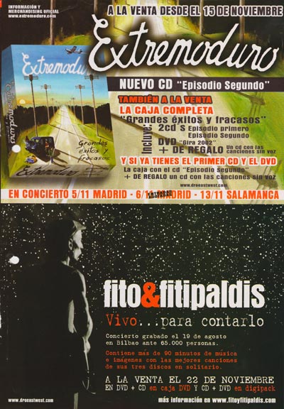 Extremoduro-y-Fitipaldis-anuncios-de-nuevos-trabajos-año-2004-Noviembre