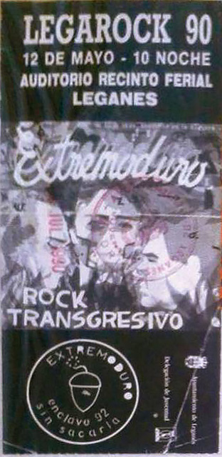 Entrada Extremoduro en Legarock, Auditorio Recinto Ferial de Leganés – 1990/05/12 Extremoduro en Legarock, Auditorio Recinto Ferial de Leganés – 1990/05/12