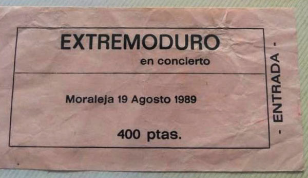 Entrada Extremoduro en Moraleja, Cáceres - 1989/08/19 entrada-extremoduro-moraleja-caceres-19-08-1989